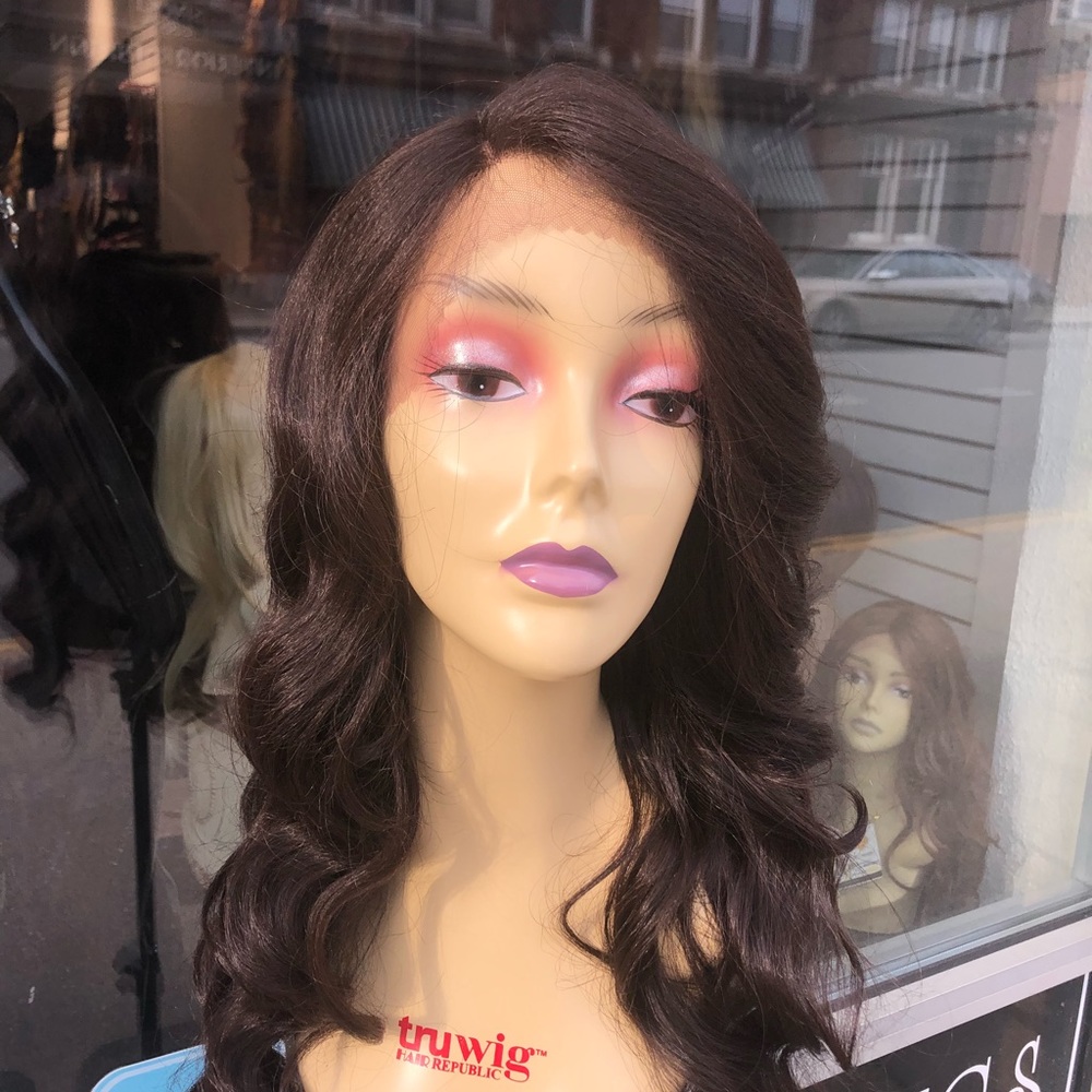 Wig brown Swisslace lacefront Deep Waves 26 Long - Picture 8 of 8